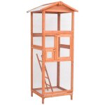 Cage  oiseaux 68x62x166 cm bois de sapin massif - cage  oiseaux - volire - oiseau - animal domestique ...