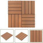 The living store - carreaux de terrasse wpc 30x30 cm 11 pcs 1 m2 marron - carrelages exterieur - carrelage ...