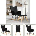 The living store - chaise  bascule avec tabouret noir tissu - chaise  bascule - fauteuil relaxant - ...