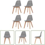 The living store chaises  manger lot de 4 gris plastique - chaise de salle  manger - chaise confortable ...