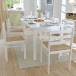 Chaises  manger lot de 6 blanc bois solide et velours - chaise de salle  manger - chaise moderne - ...