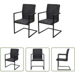 The living store - chaises à manger cantilever lot de 2 noir similicuir - chaise de salle à manger - ... The living store - chaises à manger cantilever lot de 2 noir similicuir - chaise de salle à manger - ...