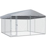 Chenil extérieur avec toit pour chiens 382x382x225 cm - chenil pour chien - abri chien - espace jeux ... Chenil extérieur avec toit pour chiens 382x382x225 cm - chenil pour chien - abri chien - espace jeux ...