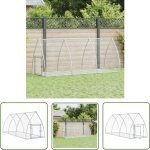 The living store - clapier argent 300x105x120 cm acier galvanis - clapier extrieur - abri animal - ...