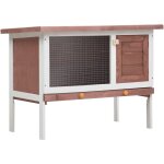 Clapier d'extrieur 1 niveau marron bois - clapier lapin - cage animal domestique - enclos extrieur ...