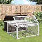 The living store - clapier gris 117, 5x97x47, 5 cm bois de pin massif - clapier lapin - abri lapin - ...