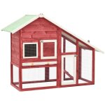 Clapier rouge et blanc 140x63x120 cm bois de sapin massif - clapier lapin - cage lapin - habitat lapin ... Clapier rouge et blanc 140x63x120 cm bois de sapin massif - clapier lapin - cage lapin - habitat lapin ...