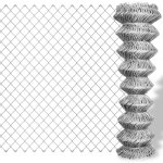 Clôture à mailles losangées acier galvanisé 15x0, 8 m argenté - clôture métallique - clôture rigide - ... Clôture à mailles losangées acier galvanisé 15x0, 8 m argenté - clôture métallique - clôture rigide - ...