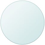 The living store dessus de table ronde en verre tremp 800 mm - plateau de table - dessus de table rond ...