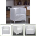 The living store - fauteuil cube blanc simili cuir - chaise moderne - fauteuil lgant - chaise salle ...