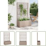 The living store - jardinire avec treillis marron clair 80x36x140 cm pp - jardinierre en plastique - ...