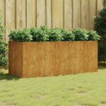 The living store lit surlev de jardin 200x80x80 cm acier corten - jardiniere - pot de fleurs extrieur ...