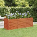 Lit surélevé de jardin rouillé 240x80x77 cm acier corten - jardiniere exterieur - pot de fleurs extérieur ... Lit surélevé de jardin rouillé 240x80x77 cm acier corten - jardiniere exterieur - pot de fleurs extérieur ...
