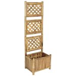 The living store - lit surlev de jardin avec treillis bambou 40 cm - jardinire en bambou - pot de ...
