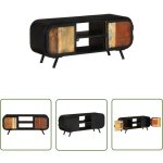 The living store - meuble tv 110x30x45 cm bois de rcupration massif - meubles tv - meuble tv industriel ...