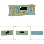 The living store meuble tv bleu 110x30x40 cm bois massif de manguier - meuble tv retro - meuble tv bois ... The living store meuble tv bleu 110x30x40 cm bois massif de manguier - meuble tv retro - meuble tv bois ...