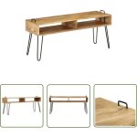 The living store meuble tv bois de manguier massif 110 x 35 x 45 cm - meuble tv - meuble tv bois - meuble ...