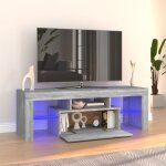 The living store meuble tv avec lumires led sonoma gris 120x35x40 cm - meubles tv - meuble tv led - ...