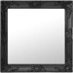 The living store - miroir mural style baroque 60x60 cm noir - miroir mural - miroir baroque - miroir ...