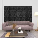 The living store - panneaux muraux 3d 24 pcs 50x50 cm noir diamant 6 m - panneau mural 3d - papier peint ...
