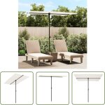 The living store - parasol de jardin avec mt en aluminium 2x1, 5 m blanc sable - parasol de jardin - ...