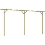 The living store - pergola de jardin 400 x 40 x 205 cm bois brun