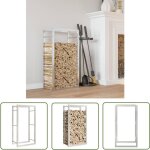 The living store portant de bois de chauffage 50x28x94 cm acier inoxydable - support  bois - porte - ...