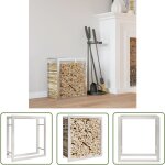 The living store - portant de bois de chauffage 80x28x86 cm acier inoxydable - support  bois - porte ...