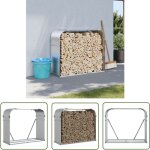 The living store - porte - bches argent 120x45x100 cm acier galvanis - porte - bches - rangement ...