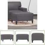 The living store repose - pied gris 70x55x41 cm similicuir - tabouret - repose - pied - pouf - simili ...