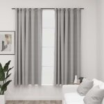The living store - rideaux occultants aspect lin avec crochets 2pcs gris 140x175cm - rideaux occultants ... The living store - rideaux occultants aspect lin avec crochets 2pcs gris 140x175cm - rideaux occultants ...