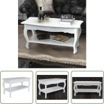 The living store - table basse 2 couches mdf blanc - table basse blanche - table d'appoint - meubles ... The living store - table basse 2 couches mdf blanc - table basse blanche - table d'appoint - meubles ...