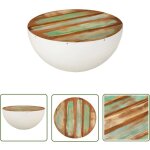 The living store - table basse en forme de bol blanc bois de rcupration massif - table basse design ...