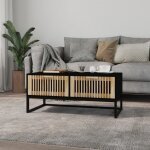 The living store - table basse noir 80x40x35 cm bois d'ingénierie et fer - table basse - meuble salon ... The living store - table basse noir 80x40x35 cm bois d'ingénierie et fer - table basse - meuble salon ...