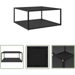 The living store - table basse noir 80x80x35 cm verre tremp - table basse contemporaine - table d'appoint ...
