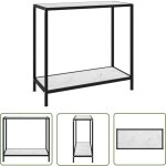 The living store - table console blanc 80x35x75 cm verre trempé - table basse - meuble design - table ... The living store - table console blanc 80x35x75 cm verre trempé - table basse - meuble design - table ...