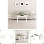 The living store - tables gigognes 3 pcs blanc bois de pin massif - table basse - table d'appoint - meuble ...