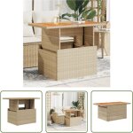 Table de jardin beige 100x55x73cm résine tressée et bois acacia - table de jardin - table extérieure ... Table de jardin beige 100x55x73cm résine tressée et bois acacia - table de jardin - table extérieure ...