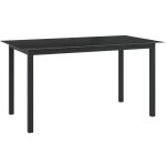 Table de jardin noir 150x90x74 cm aluminium et verre - table de jardin - mobilier de jardin - table extrieure ...