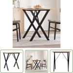 The living store - table à manger cadre en x 70x70x75 cm bois de pin massif acier - table à manger - ... The living store - table à manger cadre en x 70x70x75 cm bois de pin massif acier - table à manger - ...