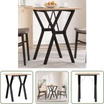 The living store table  manger cadre en y 60x60x75 cm bois de pin massif acier - table  manger - table ...