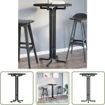 The living store - table  manger noir 70x110 cm bois d'ingnierie et acier - table  manger - table ...