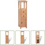 The living store - tagre d'angle 26x26x94 cm bois de chne massif - etagere d'angle - meuble rangement ...
