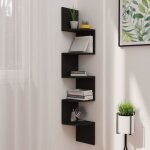 The living store - tagère d'angle murale noir 19x19x123 cm bois d'ingénierie - etagere murale - Étagère ... The living store - tagère d'angle murale noir 19x19x123 cm bois d'ingénierie - etagere murale - Étagère ...