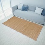The living store - tapis en bambou marron  latte rectangulaire 120 x 180 cm - tapis en bambou - tapis ...