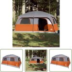 Tente de cabine familiale 10 personnes gris orange imperméable - tente famille - tente camping - tente ... Tente de cabine familiale 10 personnes gris orange imperméable - tente famille - tente camping - tente ...
