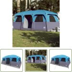 Tente de cabine familiale 9 personnes bleu impermable - tente famille - tente camping - tente impermable ...