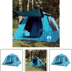 Tente de camping  dme 4 personnes bleu libration rapide - tente de camping - tente dome - tente familiale ...