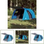 Tente de camping tunnel 4 personnes bleu impermable - tente de camping - tente bleue - tente familiale ...