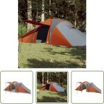Tente familiale  dme 6 personnes gris et orange impermable - tente famille - tente camping - tente ...